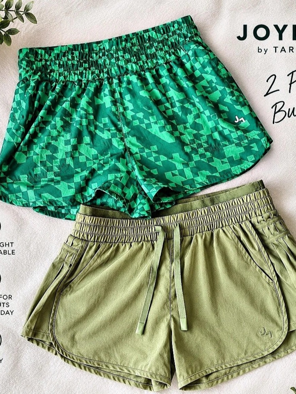 JoyLab Target Athletic Shorts 2-Pack Bundle Women’s Size M Green Sage Workout